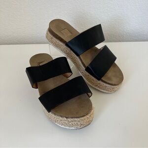 Elegant Black Espadrille Slide Sandals